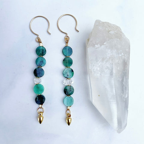 Emerald Coin Earrings