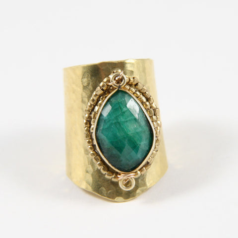 Emerald Cuff Ring