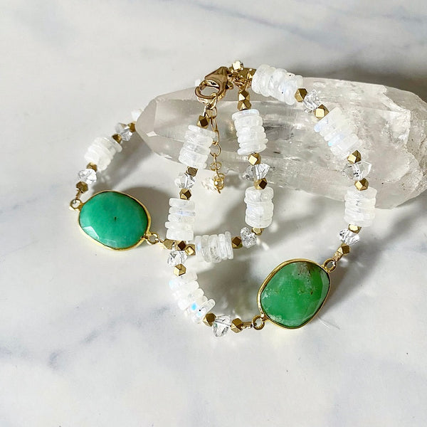 Chrysoprase Coin Bracelet