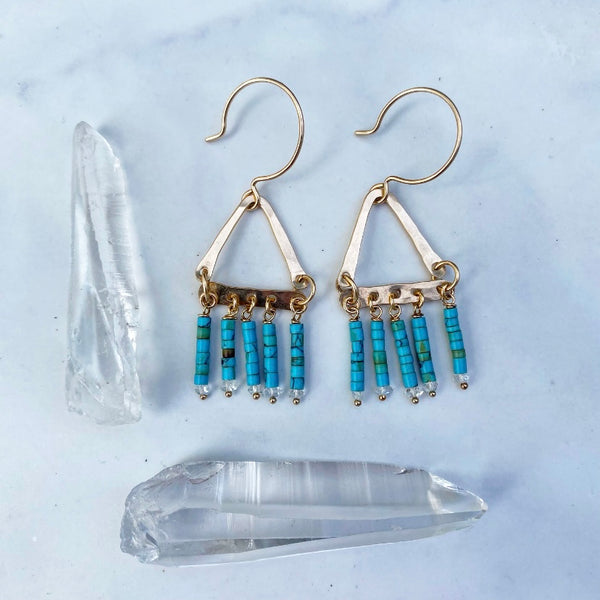 Turquoise Tinsel Earrings