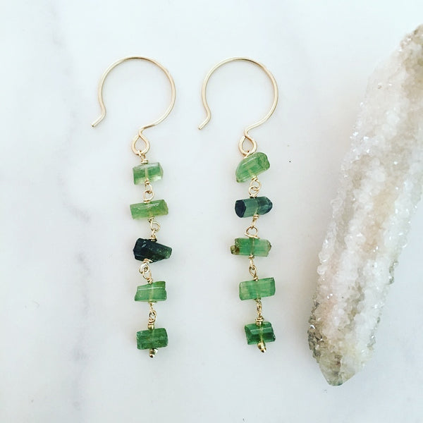 Tourmaline Ladder Earrings