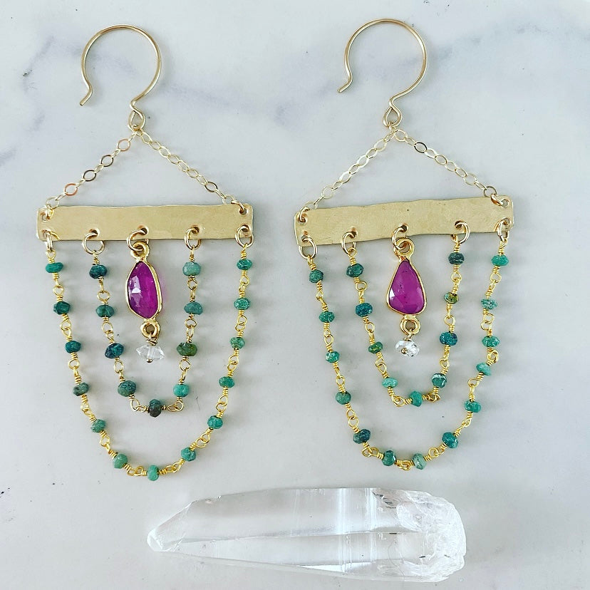 Ada Earrings - Magenta main image 1