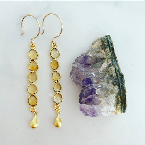 Citrine Bar Earrings