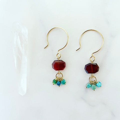 Garnet and Turquoise Drops