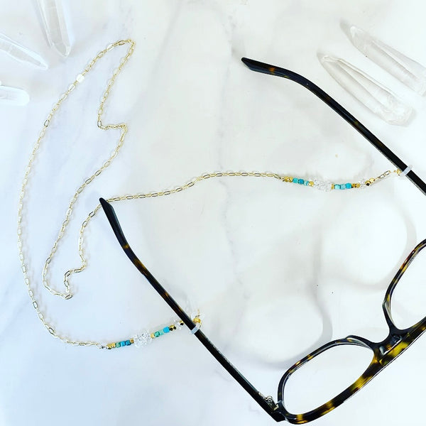 Turquoise and Gold Croakies