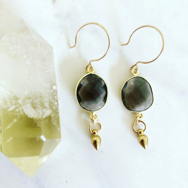 Smoky Drop Earrings