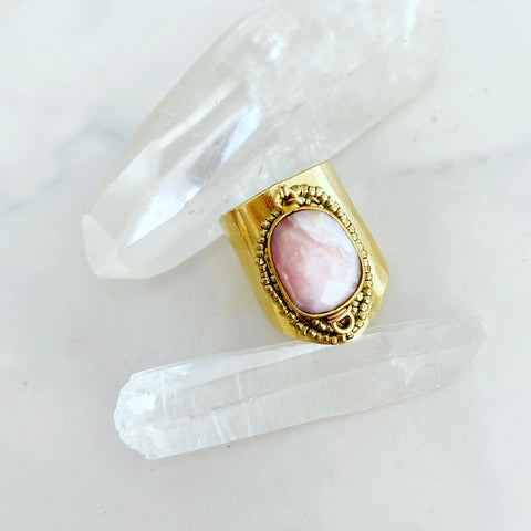Pink Opal Cuff Rings