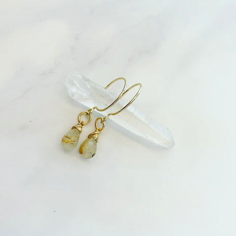 Golden Rutilated Quartz Drops